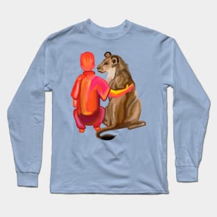 Boy with Lioness Friend Long Sleeve T-Shirt